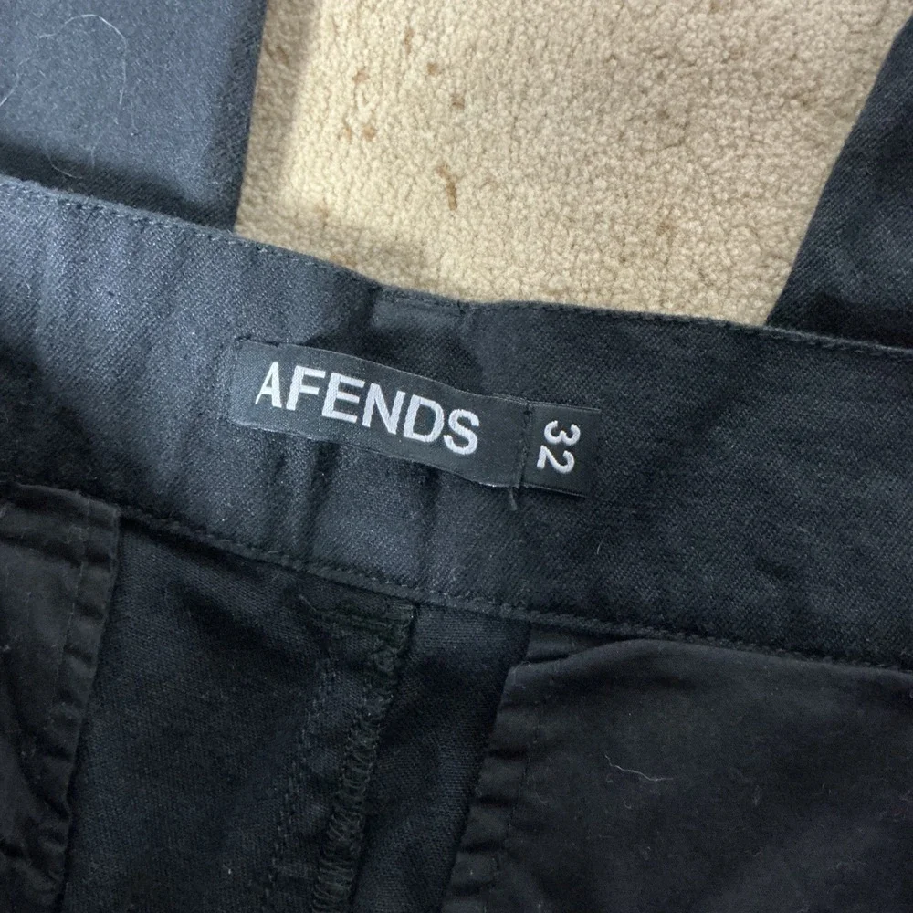 Afends Sustainable Minimalist Suit Pants Mens Sz 32 Black Hemp Organic Cotton